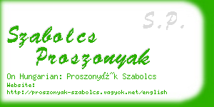 szabolcs proszonyak business card